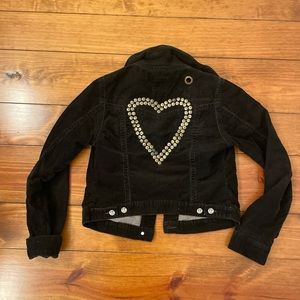 Free People Black corduroy heart jacket size small